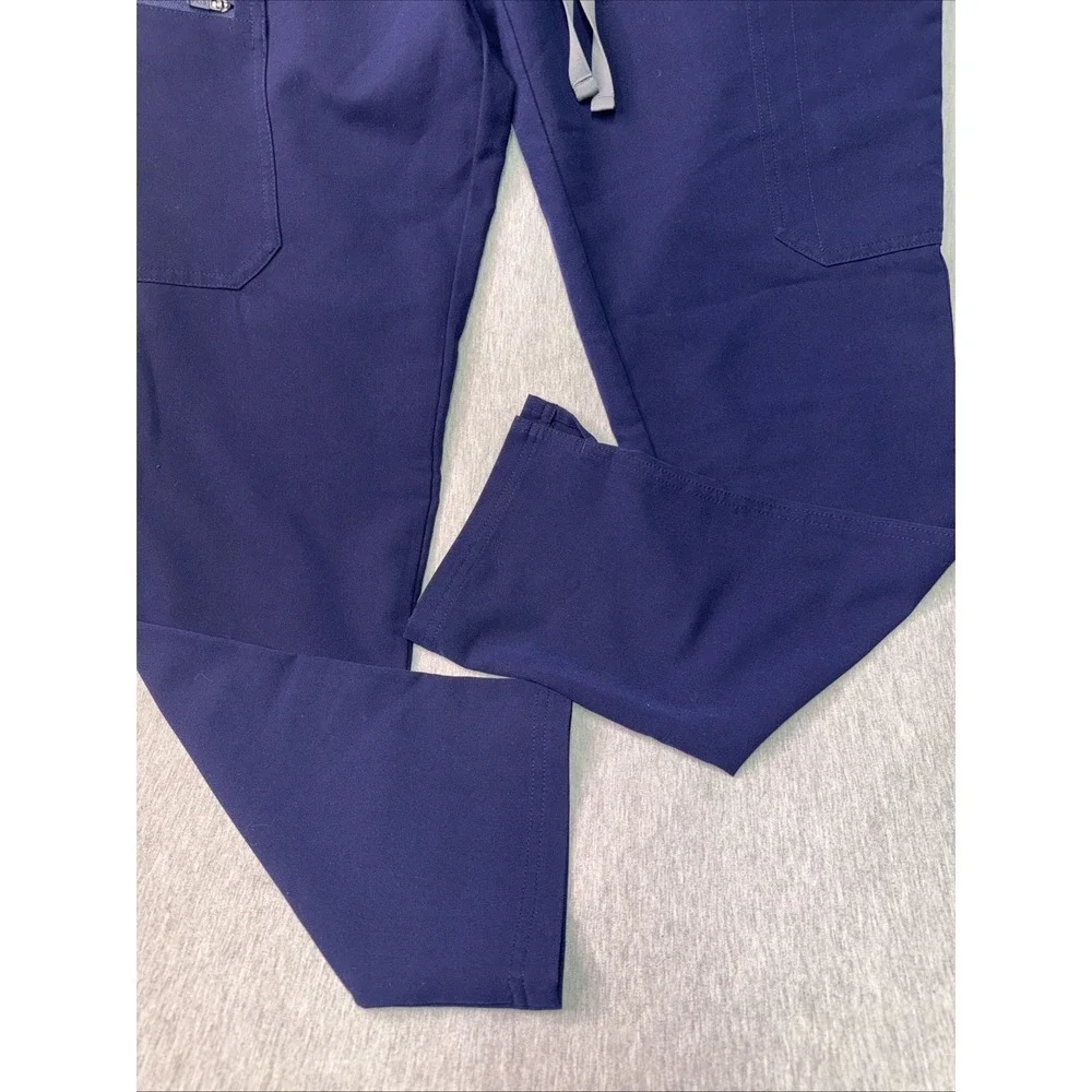 FIGS Technical Collection Scrub Pants Small Navy Blue Drawstring Cargo Medical S